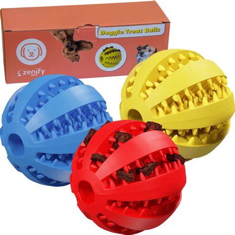 Zenify Pets Interactive Dog Toy Treat Ball Large Multipack