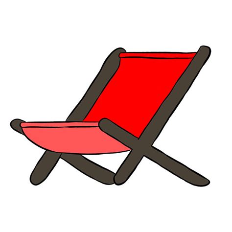 How To Draw A Beach Chair Easy Drawing Tutorial For Kids