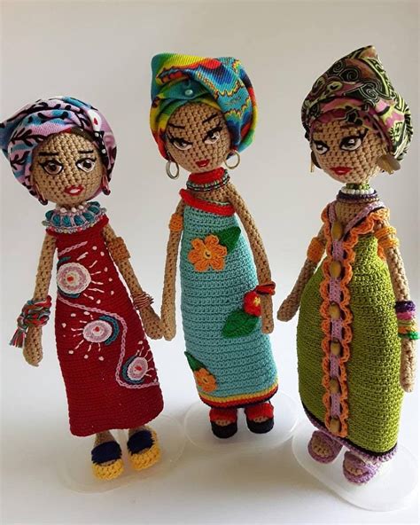 3 Original Unique African Fashion Dolls ☝️ 😍 Amigurumi Amigurumidoll Amigurumilove