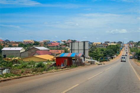 Scenic African Road Under The Blue Sky In Ghana Editorial Photo Image