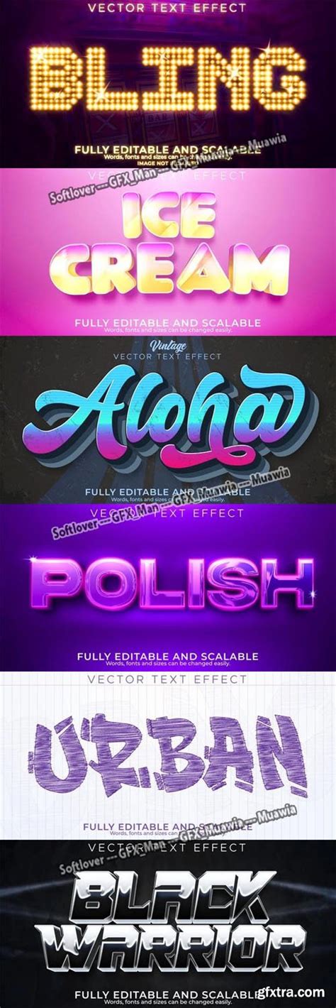 Editable Text Effects Collection 10 Vector Font Styles Gfxtra