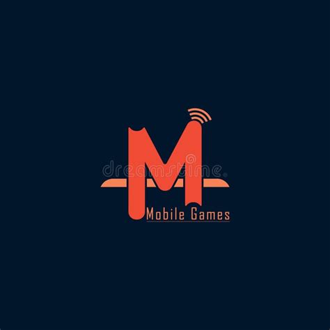 Mobile Games Logo Orange And Yellow Vector Logo Design Stock Vector