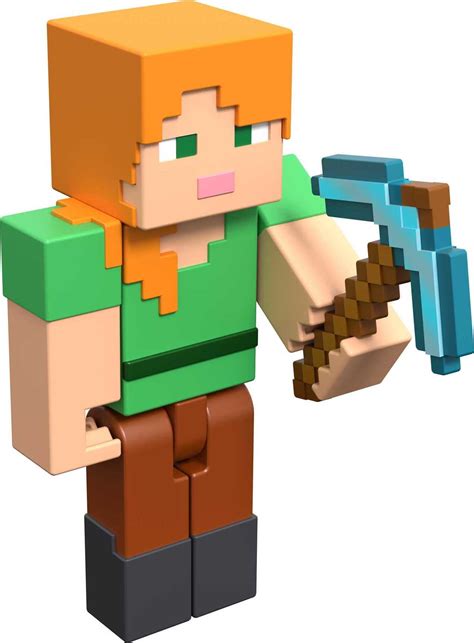 Minecraft Alex Action Figure Authentic Pixelated Video Game Character