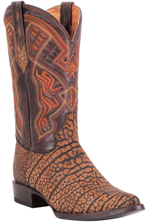 Bull Neck Leather Cowboy Boots 124133 Honey