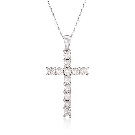 Ross Simons Ross Simons Ct T W Diamond Cross Pendant Necklace