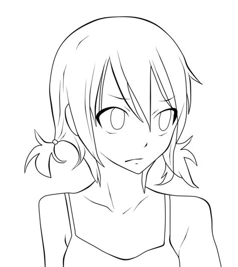 Anime Lineart Png Anime Head Lineart Girl Anime Line