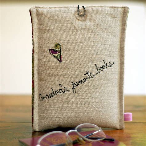 Handmade Personalised Kindle Case Freehand Machine Embroidery Kindle