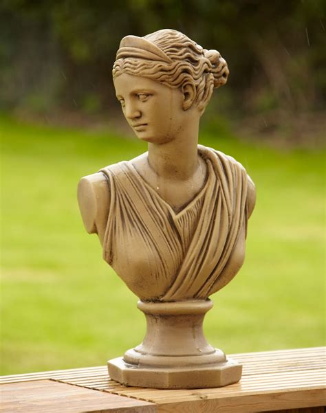 Diana Roman Head Stone Bust Statue Large Garden Ornament