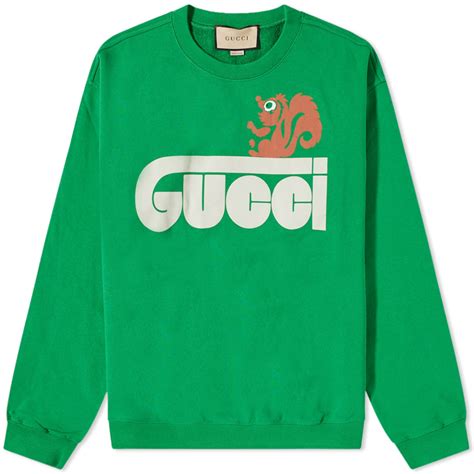 Gucci Animal Logo Crew Sweat Green End