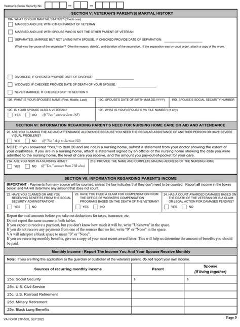 Va Form 21p 535 Application For Dependency And Indemnity Compensation