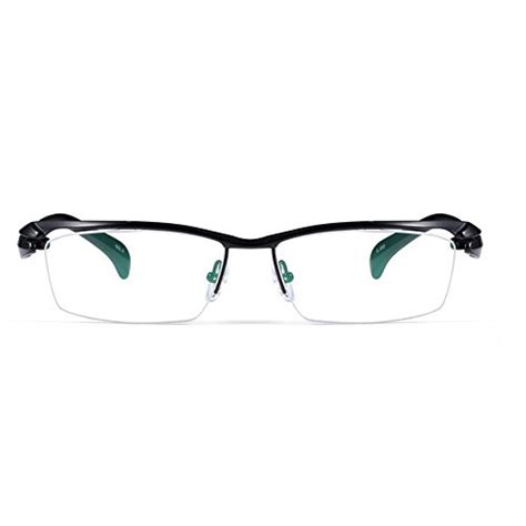 buy mincl pure titanium half rimless business glasses frame eyeglasses clear lens black plain