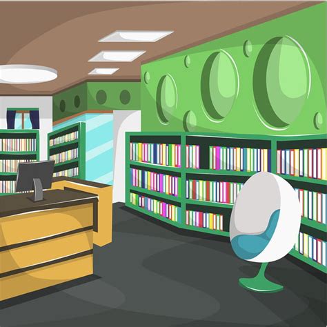 Virtual Background Perpustakaan Kartun Muslimah Imagesee