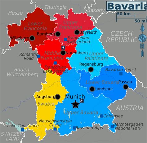 Printable Map Of Bavaria