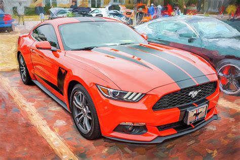2015 Orange Ford Mustang Gt 50 X174 Photograph By Rich Franco Fine