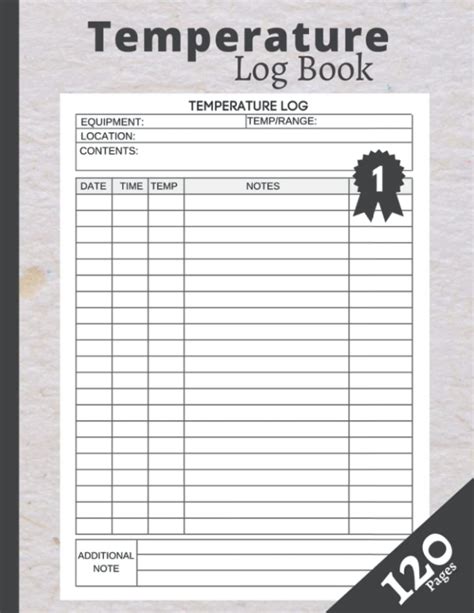 Buy Temperature Log Book Temperature Monitoring Book For Restaurants