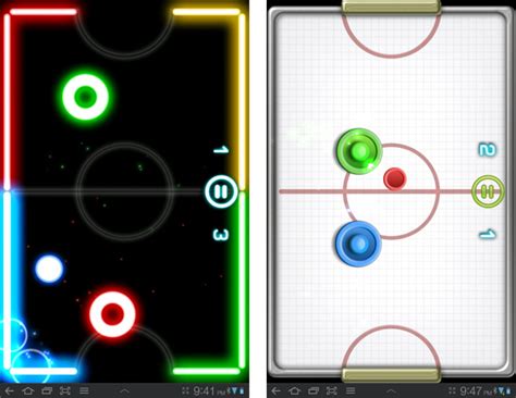 Play two player games free on gogy.com! Glow Hockey 2: Realistic Air Hockey on a Tablet with 2 ...
