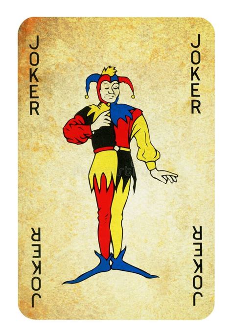 Joker Vintage Playing Card Isolated On White Stock Illustration