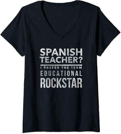 Womens Funny Spanish Teacher T Shirt For Men And Women T Tee V Neck T Shirt