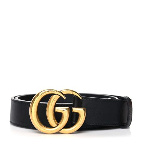 Gucci Calfskin Double G 30mm Belt 80 32 Black 1157820 Fashionphile