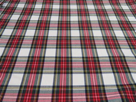 Fabric Dress Stewart Tartan Fabric In Red And White Plaid For Etsy