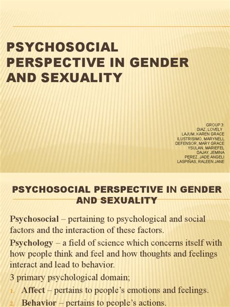 Psychosocial Perspective In Gender And Sexuality Pdf Transgender