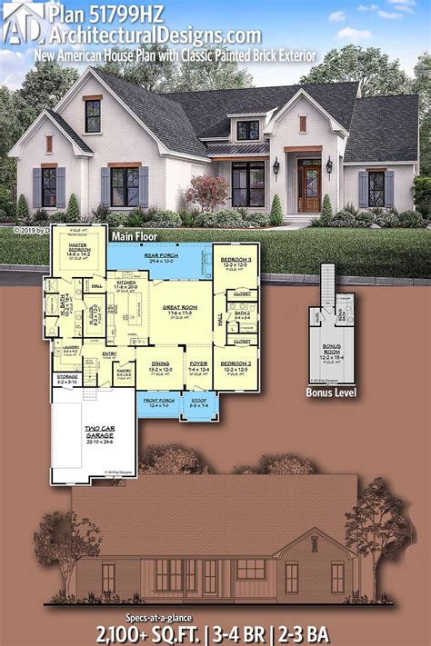 American House Plans American Houses New House Plans Dream House Plans House Floor Plans