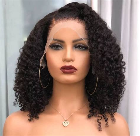 Peruvian Kinky Curly X Lace Front Human Hair Wig Etsy