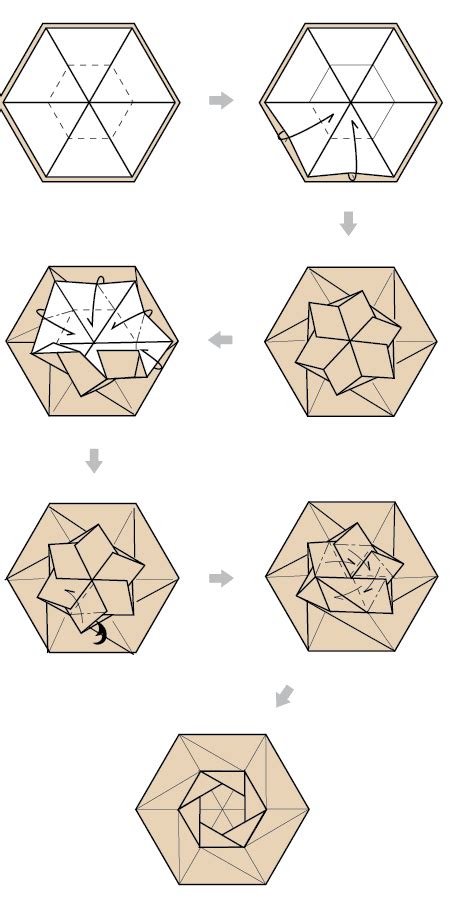 Hexagon Origami Box Folding Instructions For A Fancy Lid Version 1