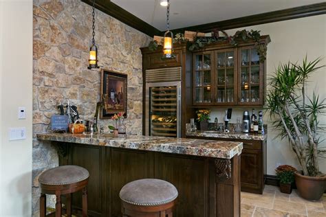 Complete bar interior with counter, wattled barstools, beer tap, wine bottles and glasses. Captivating Modern Home Bar Counter Designs - Pinoy House ...