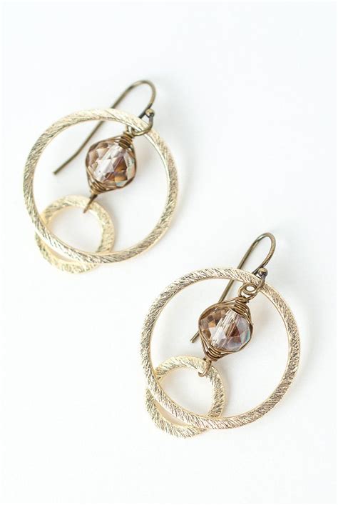 Cider Crystal Herringbone Hoop Earrings Anne Vaughan Jewelry In