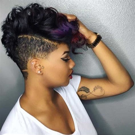 Stylish And Modern Short Hairstyles For Black Women Shaved Side Hairstyles Short Sassy