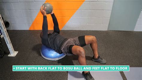 How To Do Bosu Ball Ab Roll Back Exercise Demo Youtube