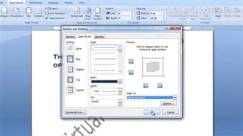 On the home tab, click the arrow next to the borders button. Microsoft Word 2007 Watermark, Page Color and Page Border ...