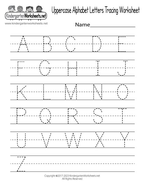 Free Printable Uppercase Alphabet Letters Tracing Worksheet