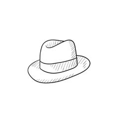 Fedora Hat Sketch Icon Royalty Free Vector Image