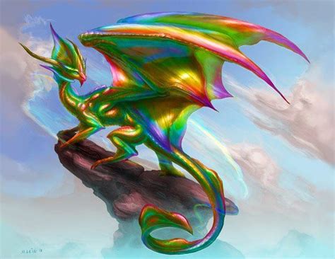 Rainbow Dragon Dragons D Pinterest