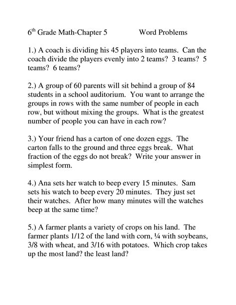 16 Best Images Of 6th Grade Math Worksheets Problems 6th Grade Math