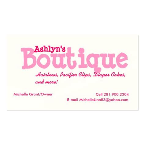 Boutique Double Sided Standard Business Cards Pack Of 100 Zazzle