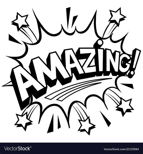 Amazing Word Comic Book Coloring Royalty Free Vector Image