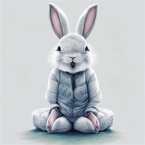 Bunny Human Creature Digital Graphic · Creative Fabrica