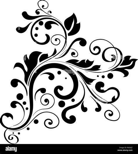 Floral Scroll Black And White Stock Photos And Images Alamy