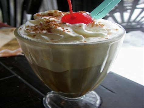 A mixture of carbonated water and flavored syrup note: Coffee Ice Cream Soda Recipe - Food.com