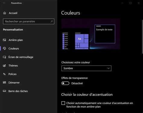 Thème Sombre De Windows 10 Comment Activer Le Dark Mode