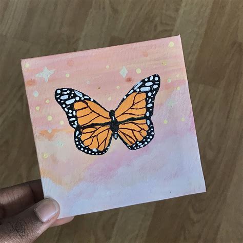 🦋🦋🦋🦋 Minicanvas Pintura Pintura Acrílica Monarchbutterfly Acrilica