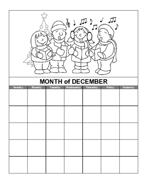 Printable December Calendar For Kids