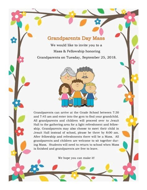Grandparents Clipart School Invitation Grandparents School Invitation