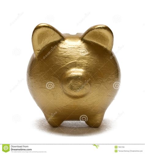 Gold Piggy Bank Stock Image Image Of Investments Funds 7551759