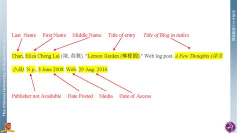 Mla Style Citation Styles Libguides At The Chinese University Of