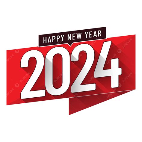 Texto Rojo Y Negro Del Año 2024 Vector Png Dibujos 2024 Texto Año