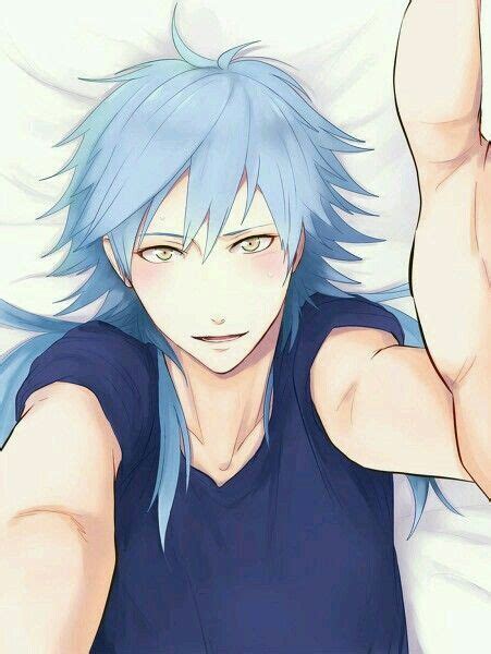 Blue Hair Anime Guy Taking Selfie Anime